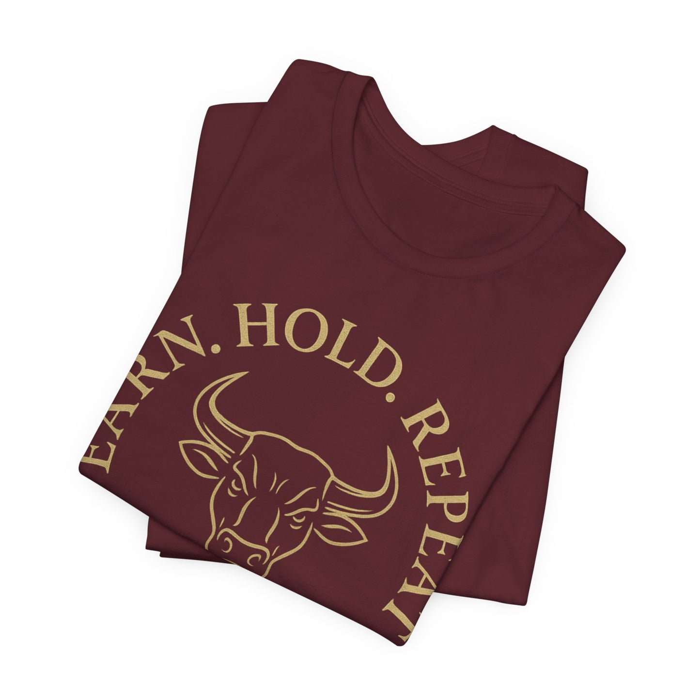 Premium Crypto Investor Tee - Earn Hold Repeat Emblem by TheBullThread