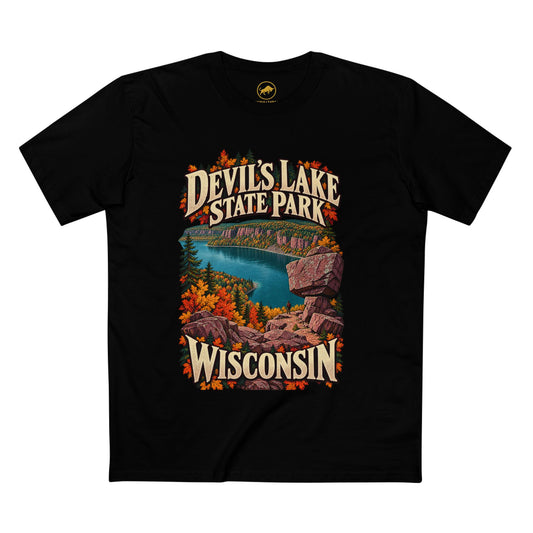 Devil's Lake State Park Shirt, Wisconsin Quartzite Bluff Hiking Tee, Autumn Travel Gift.