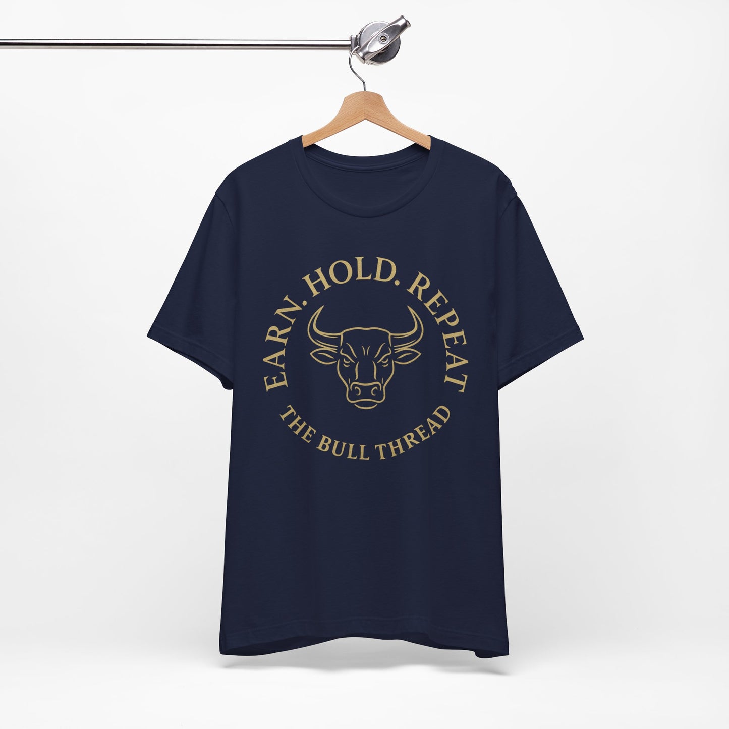 Premium Crypto Investor Tee - Earn Hold Repeat Emblem by TheBullThread