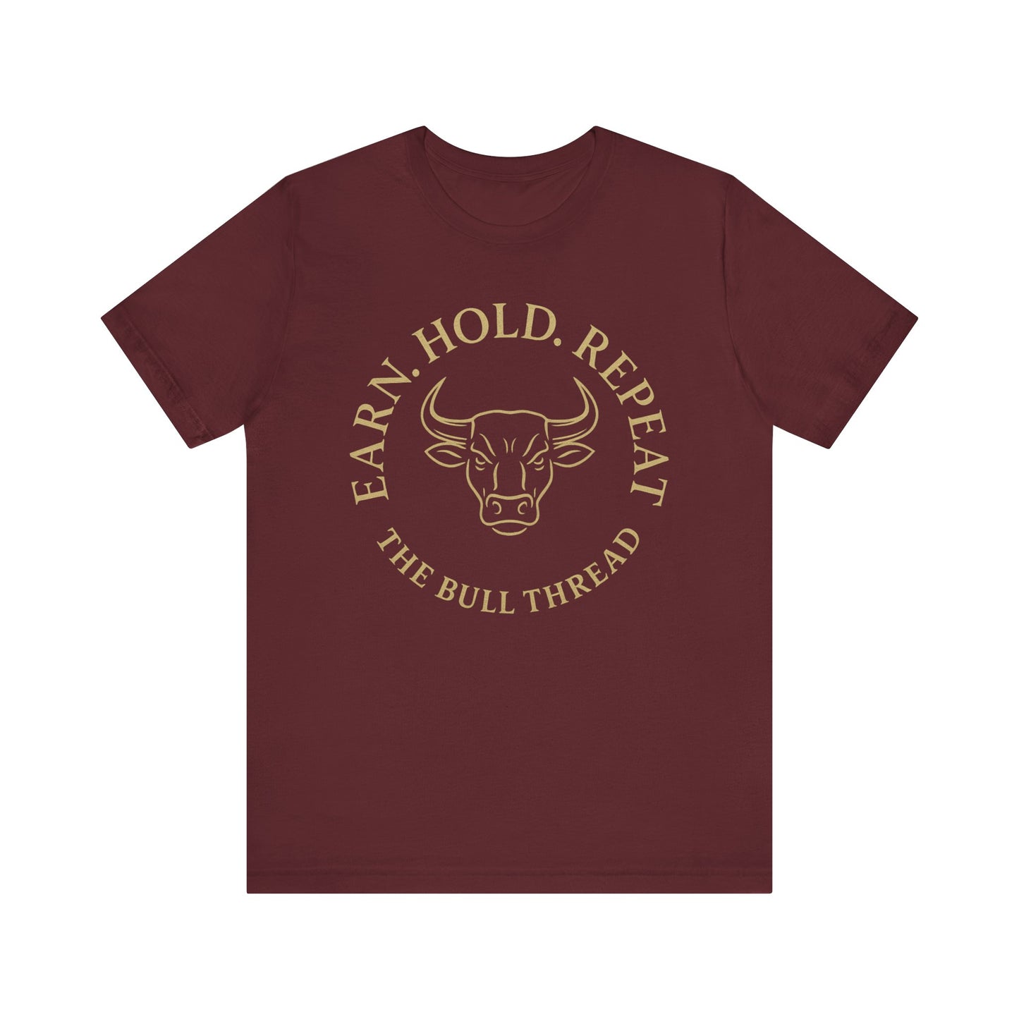 Premium Crypto Investor Tee - Earn Hold Repeat Emblem by TheBullThread