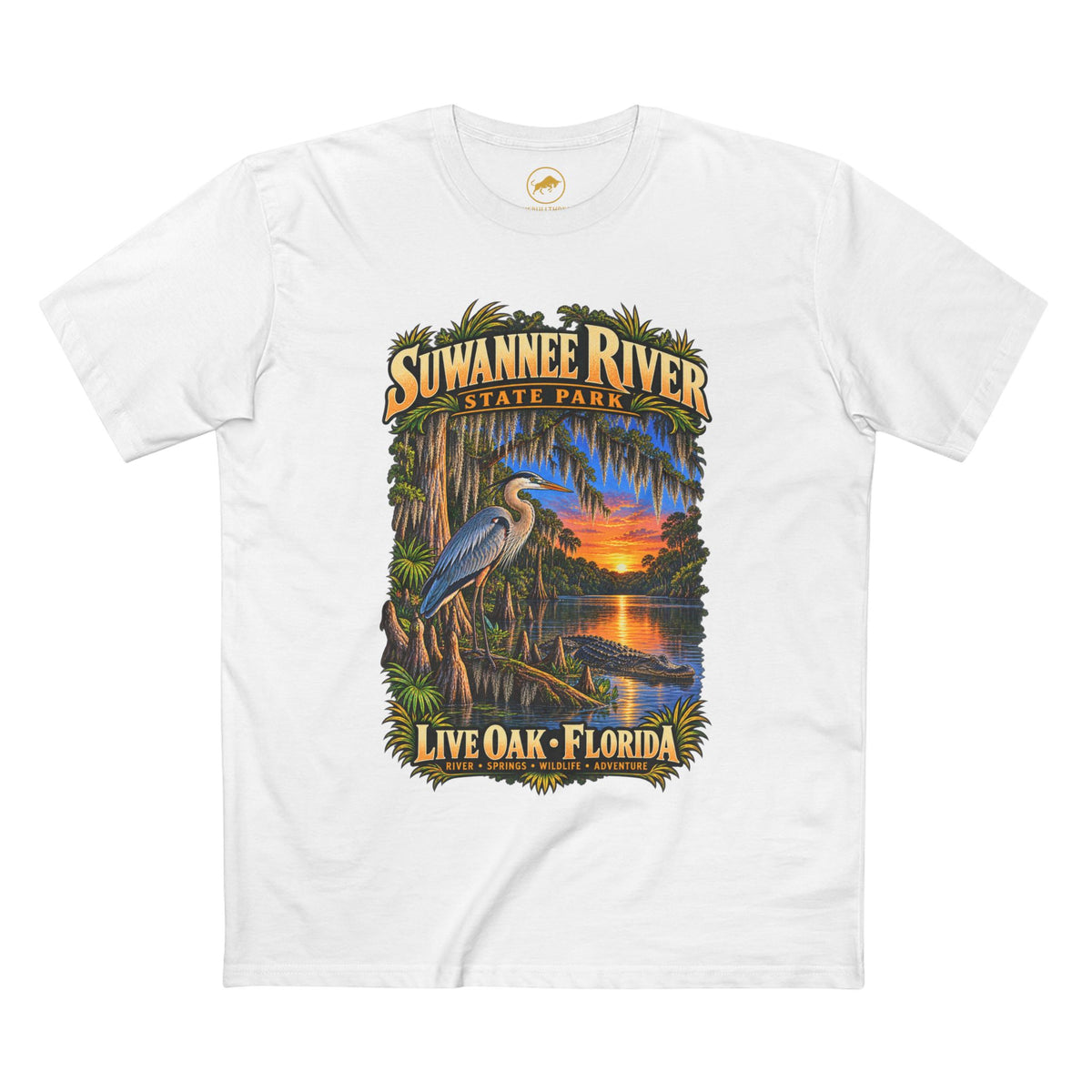 Suwannee River State Park Shirt, Live Oak Florida River Confluence Railroad Bridge and Canoe Tee.