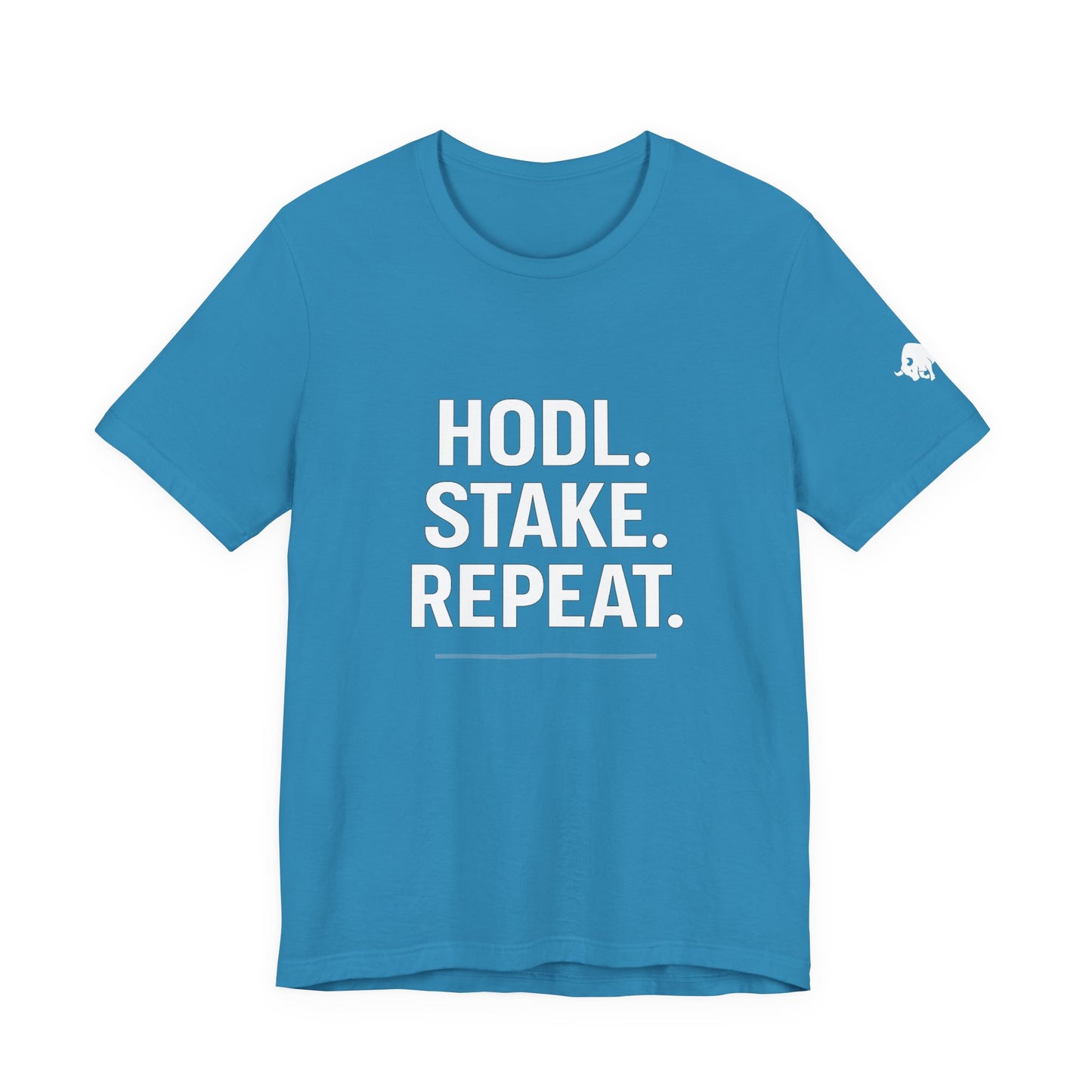 Premium Crypto Tee – HODL Stake Repeat Minimalist Streetwear by TheBullThread