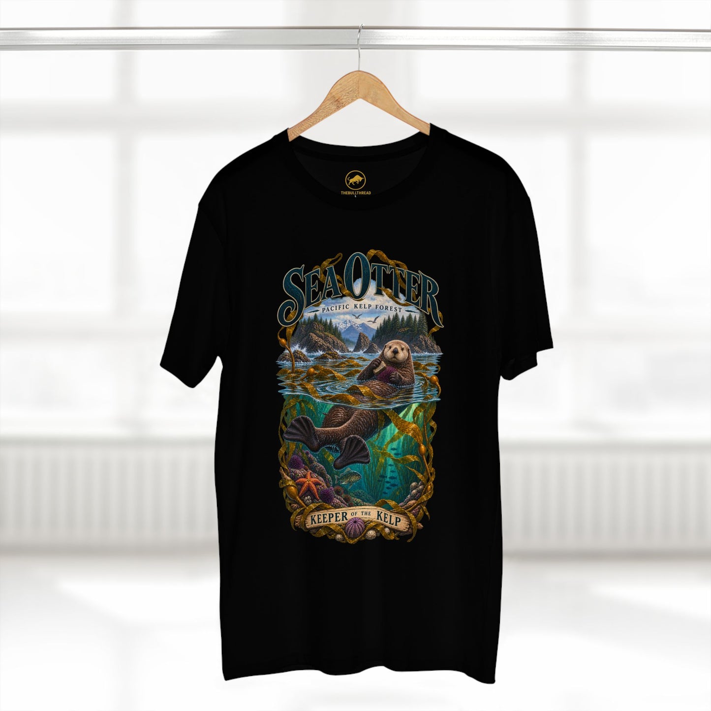 Sea Otter Shirt, Kelp Forest Wildlife Tee, Pacific Coast Marine Biology Gift, Ocean Animal Nature Lover Graphic T-Shirt