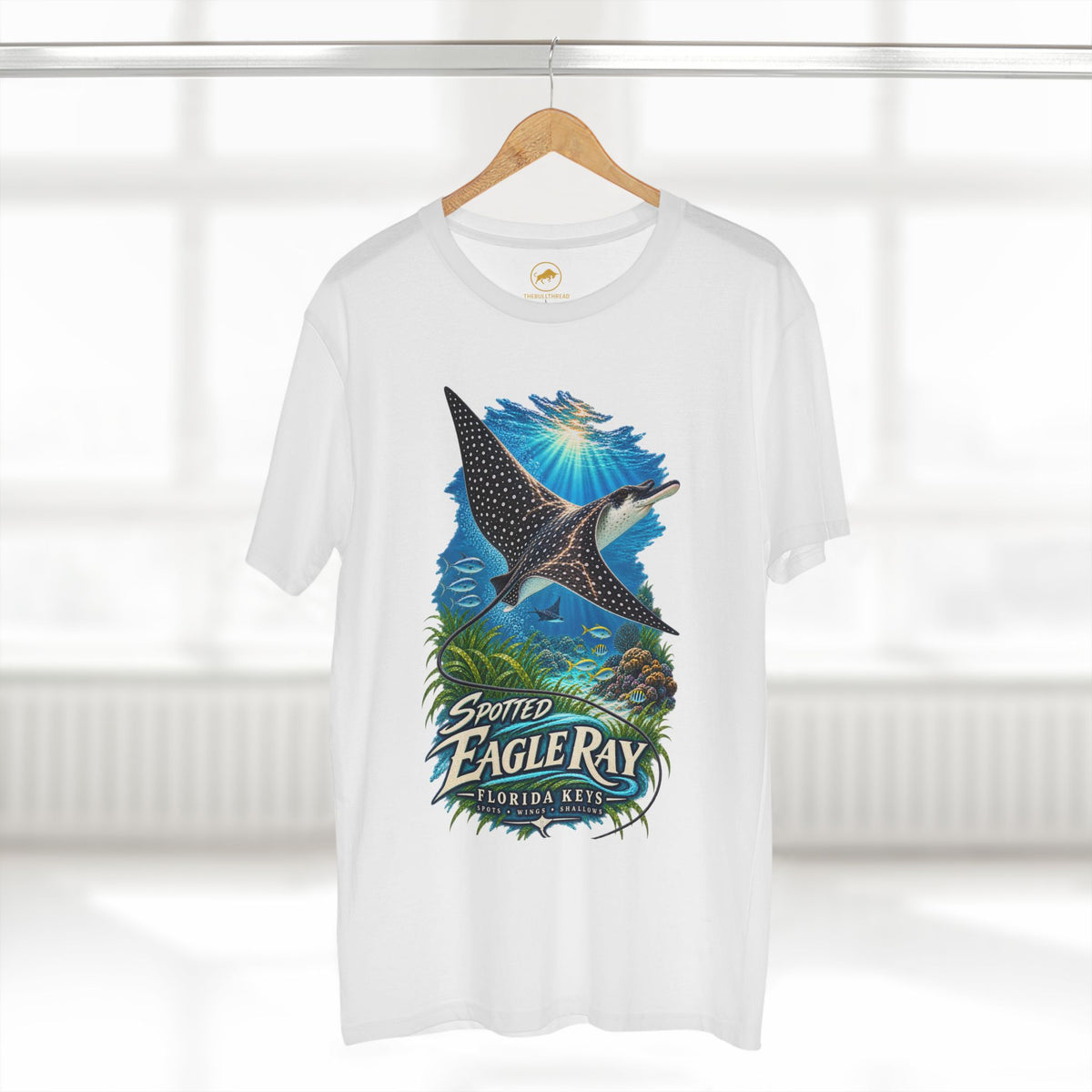 Spotted Eagle Ray Shirt, Florida Keys Marine Wildlife T-Shirt, Scuba Diving Ocean Tee.