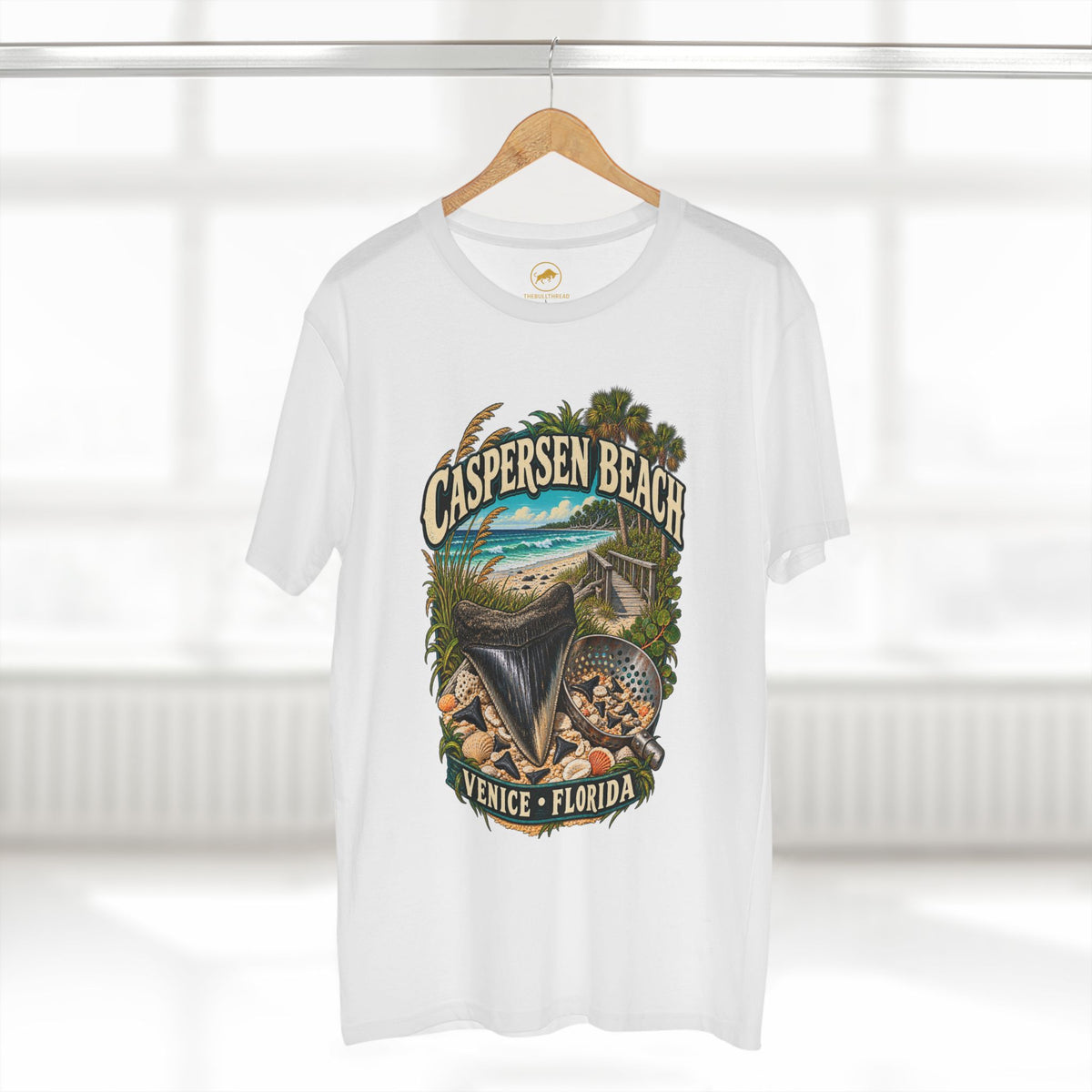 Caspersen Beach Shirt, Venice Florida Fossil Shark Tooth Hunting Tee.