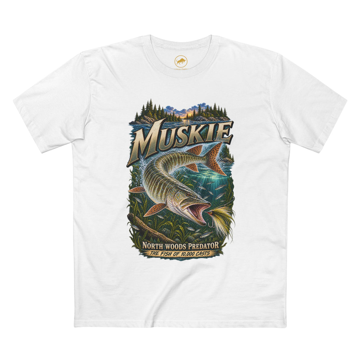Muskie Fishing Shirt, Muskellunge T-Shirt, Musky Angler Gift, North Woods Predator Tee, Great Lakes Freshwater Fishing.