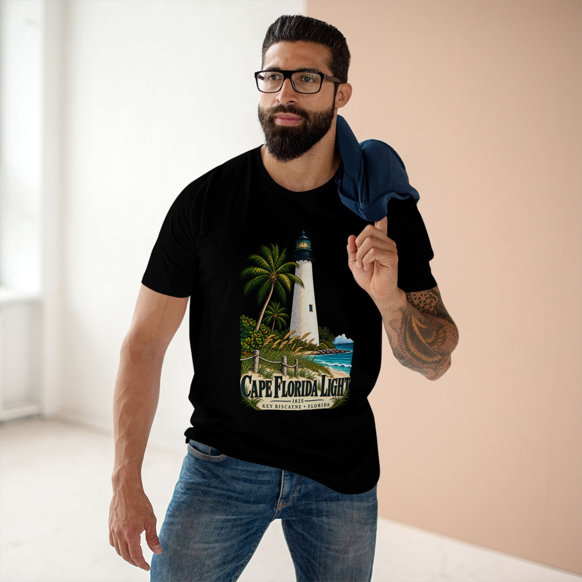 Cape Florida Light Shirt, Key Biscayne Lighthouse Graphic Tee, Florida Coastal Landmark Beach Travel Gift.
