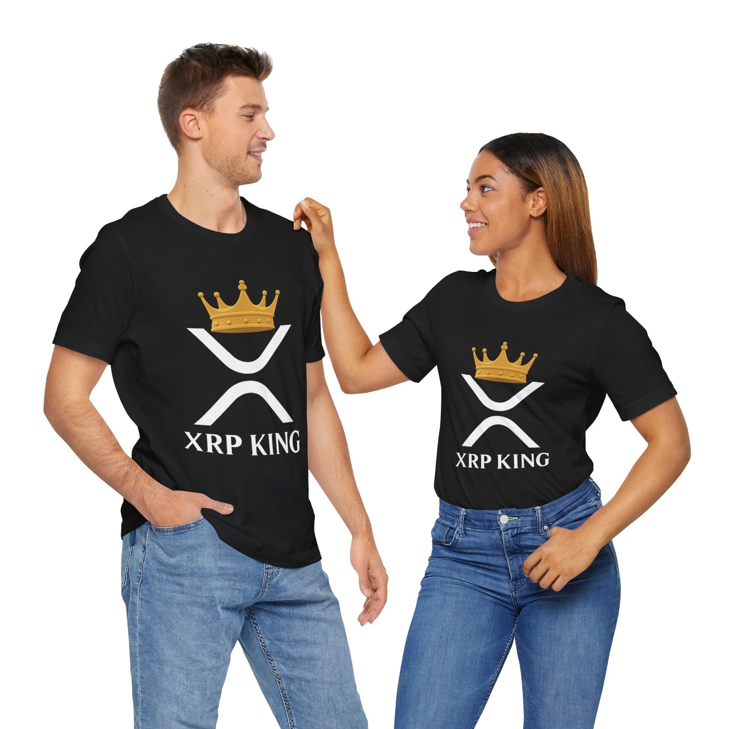 Premium XRP Crypto T-Shirt - XRP King Crowned Royalty Design by TheBullThread