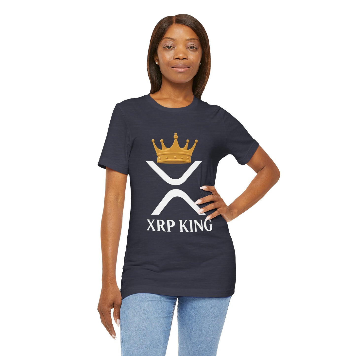 Premium XRP Crypto T-Shirt - XRP King Crowned Royalty Design by TheBullThread