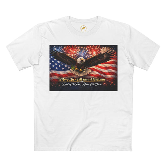2026 USA 250 - Year Anniversary Shirt - Premium AS Colour 5001 - Patriotic Eagle & Flag Tee - Fourth of July Semiquincentennial Gift