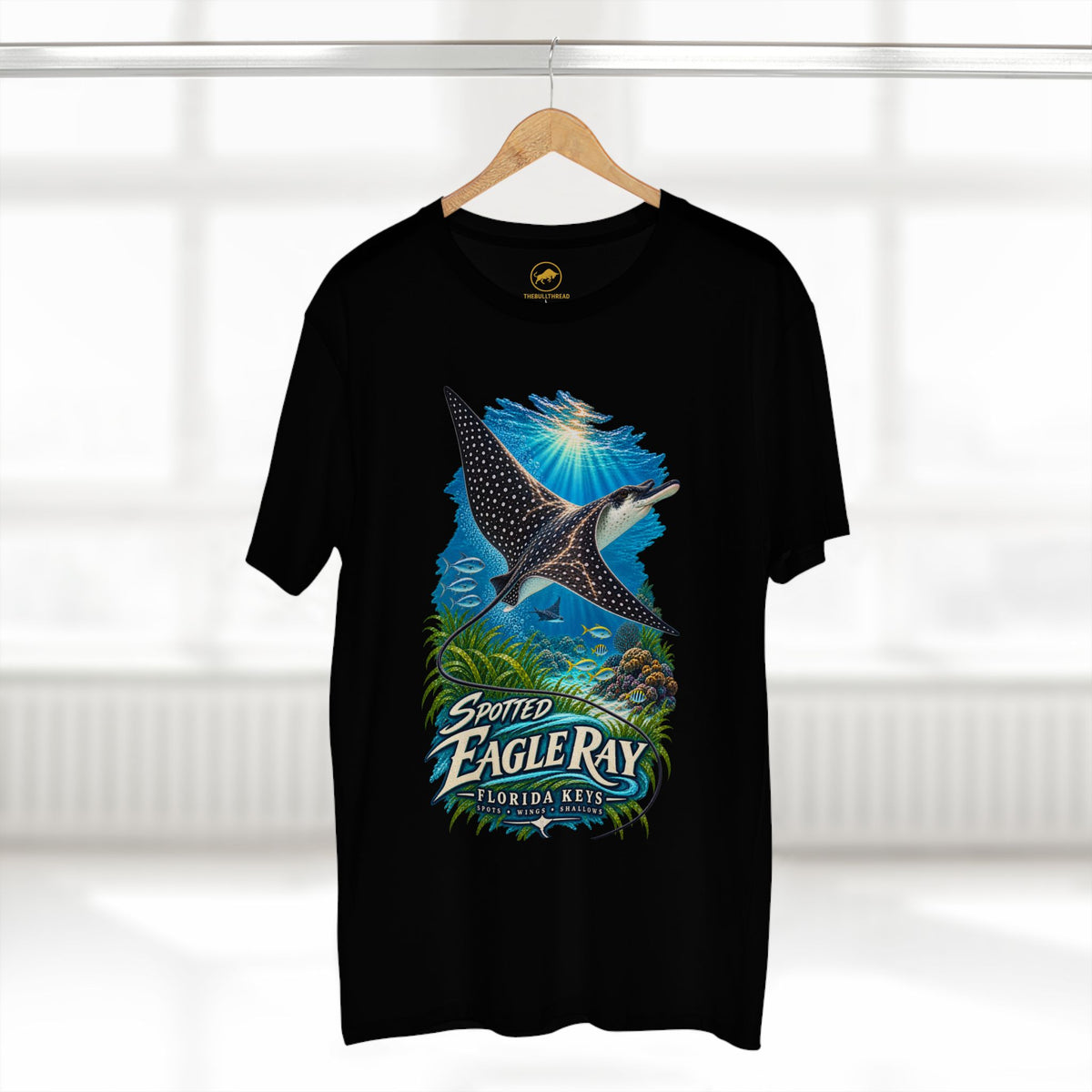 Spotted Eagle Ray Shirt, Florida Keys Marine Wildlife T-Shirt, Scuba Diving Ocean Tee.