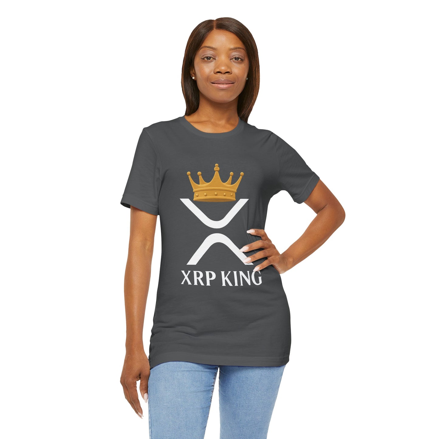 Premium XRP Crypto T-Shirt - XRP King Crowned Royalty Design by TheBullThread