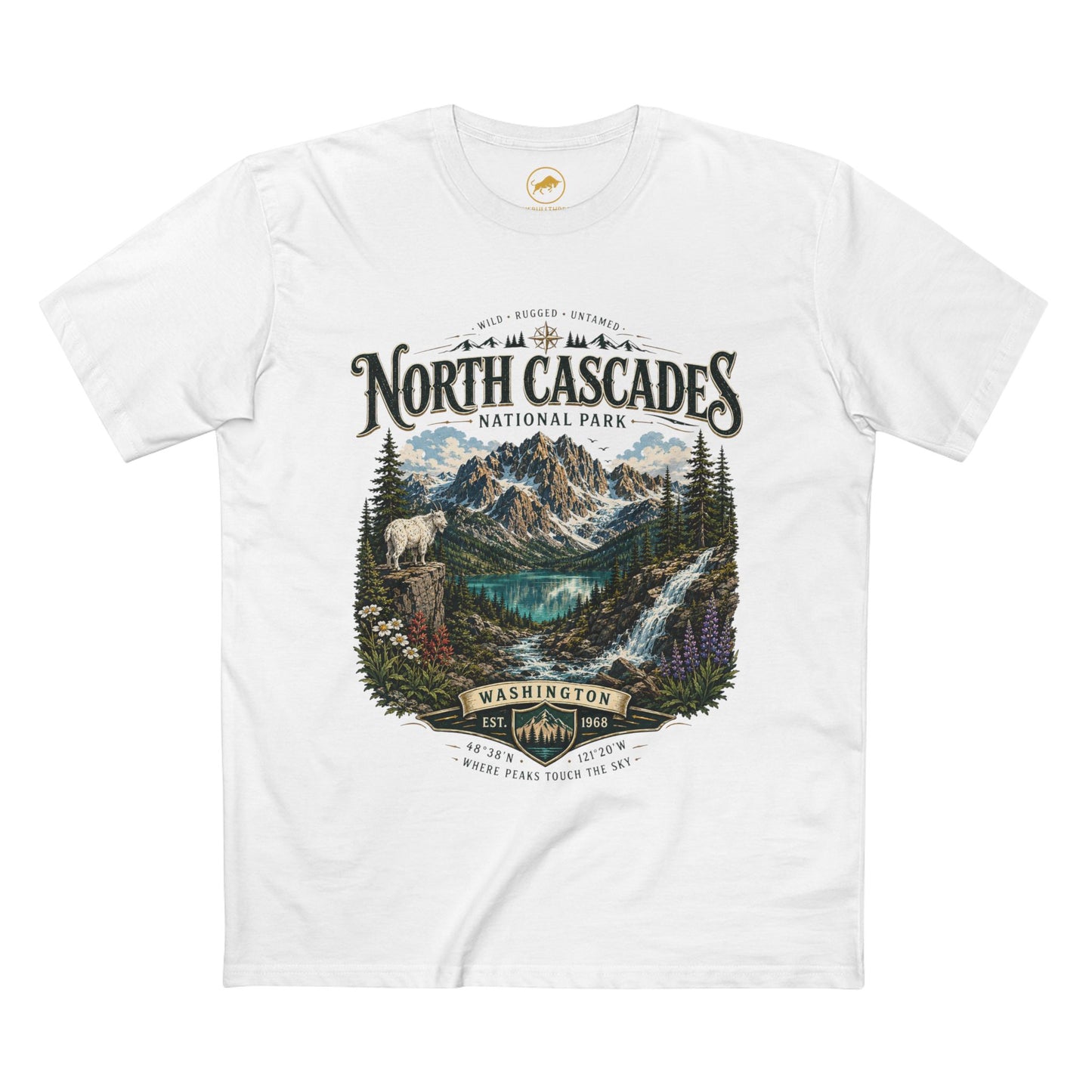 North Cascades National Park Shirt, Washington Hiking T-Shirt, Mountain Landscape Tee, Pacific Northwest Gift, Adventure Graphic Tee.