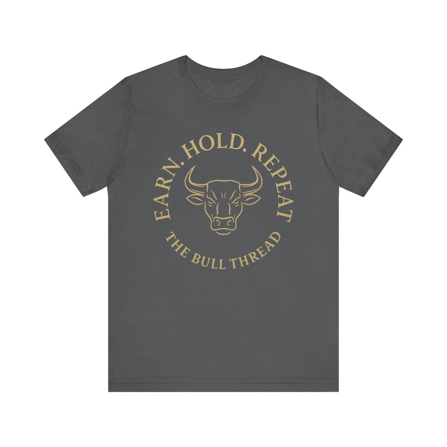 Premium Crypto Investor Tee - Earn Hold Repeat Emblem by TheBullThread