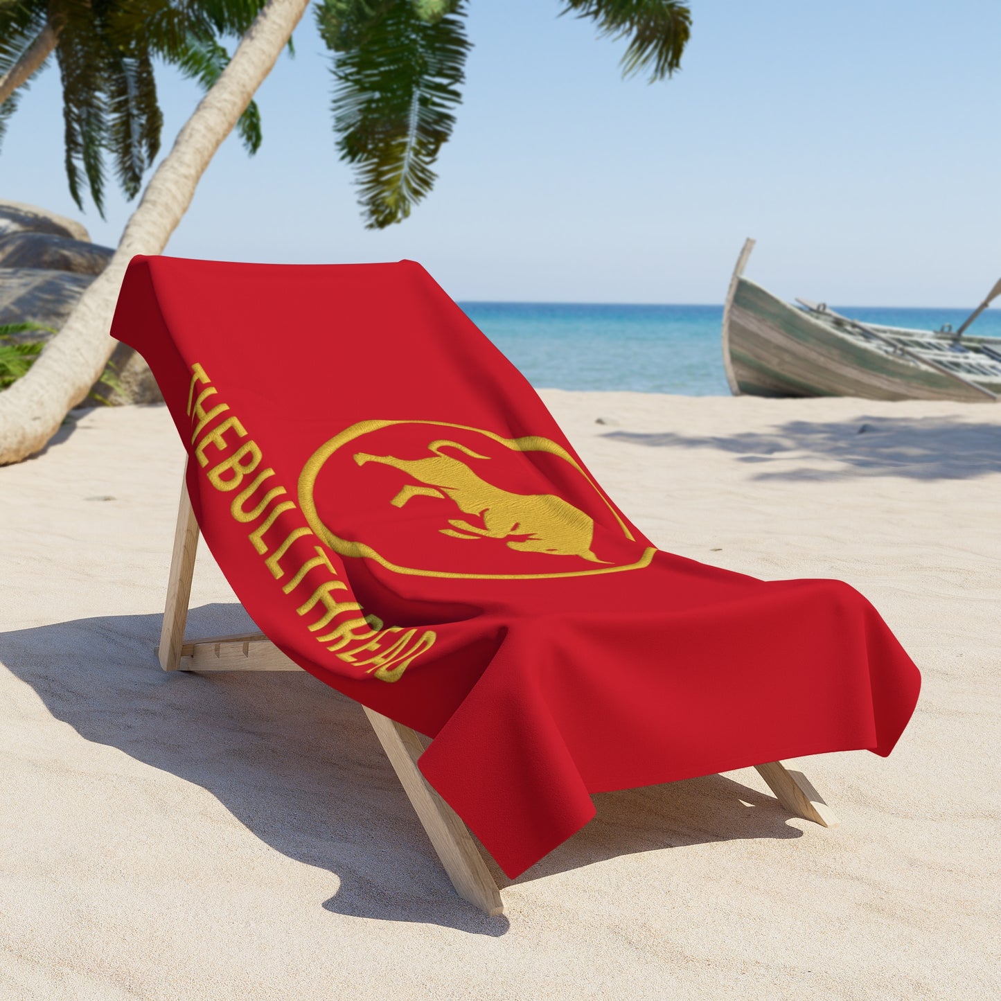 Premium Bull Towel - Dark Red & Gold Design by TheBullThread