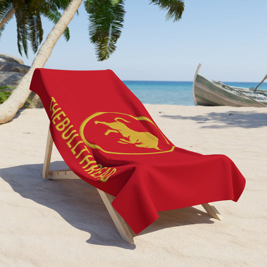 Premium Bull Towel - Dark Red & Gold Design by TheBullThread