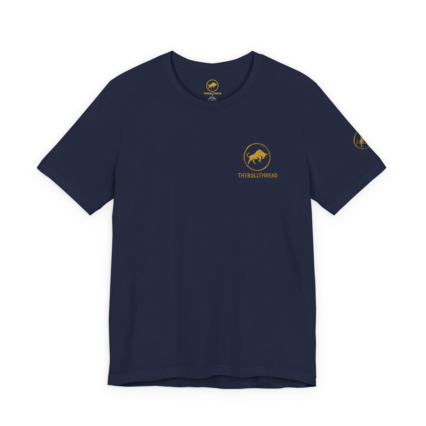 Classic Embroidered Tee - Premium Gold Bull Ring Logo by TheBullThread