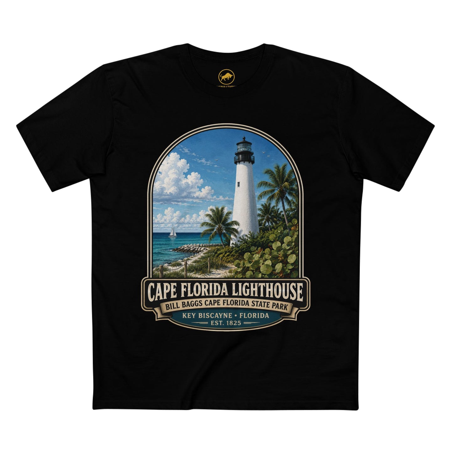 Cape Florida Lighthouse Shirt, Key Biscayne Florida Tee, Bill Baggs State Park Shirt, Vintage Coastal Lighthouse Gift.