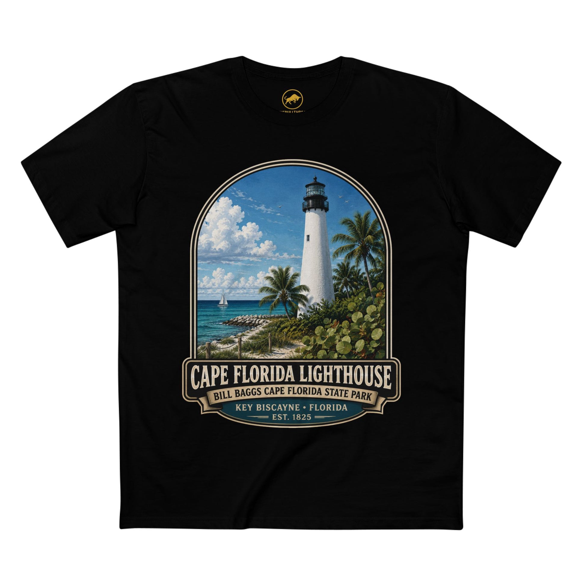 Cape Florida Lighthouse Shirt, Key Biscayne Florida Tee, Bill Baggs State Park Shirt, Vintage Coastal Lighthouse Gift.