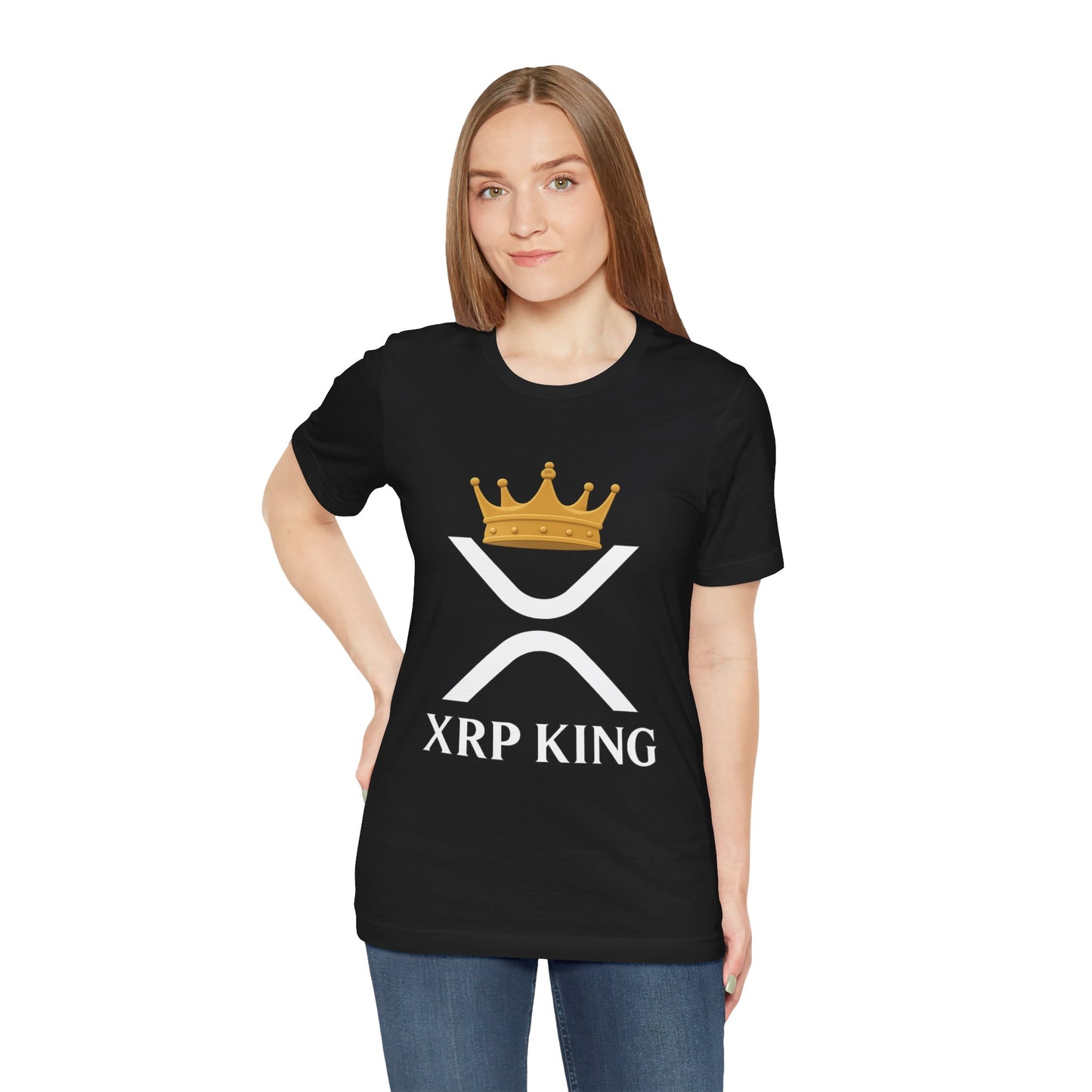 Premium XRP Crypto T-Shirt - XRP King Crowned Royalty Design by TheBullThread