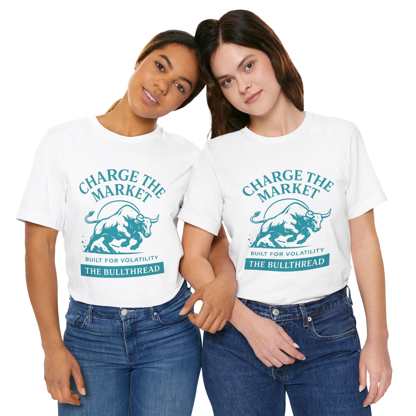 Premium Crypto Investor Shirt - Charge the Market Turquoise Bull Graphic by TheBullThread