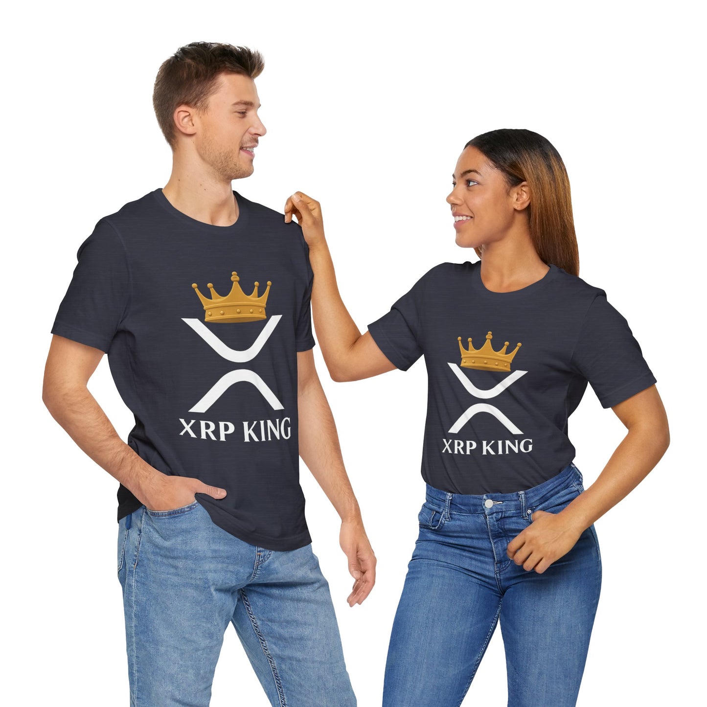Premium XRP Crypto T-Shirt - XRP King Crowned Royalty Design by TheBullThread