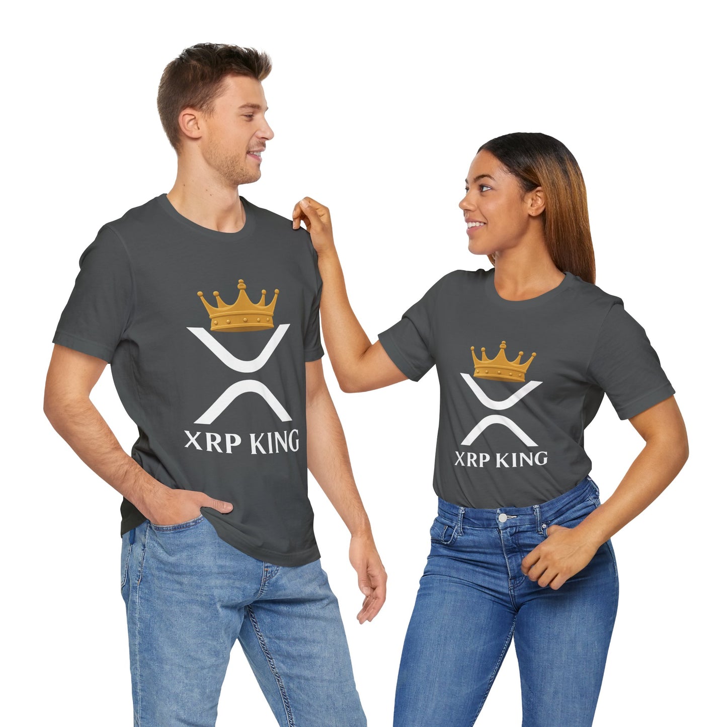 Premium XRP Crypto T-Shirt - XRP King Crowned Royalty Design by TheBullThread