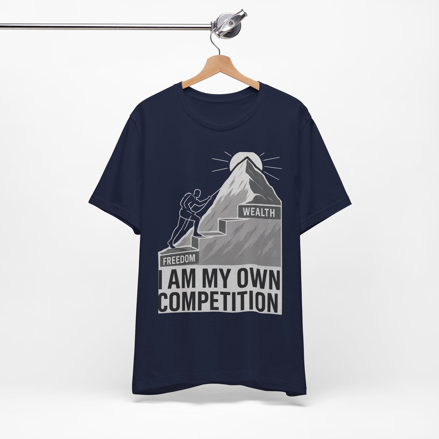 Premium Motivational T-Shirt – I Am My Own Competition Climbing Design by TheBullThread