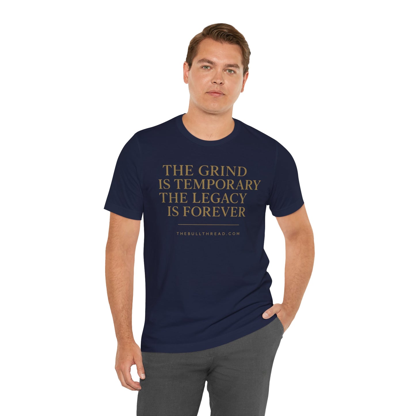 The Grind is Temporary Legacy is Forever Shirt - Motivational Quote Tee - Charging Bull Gold Print Streetwear - Entrepreneur Investor Shirt