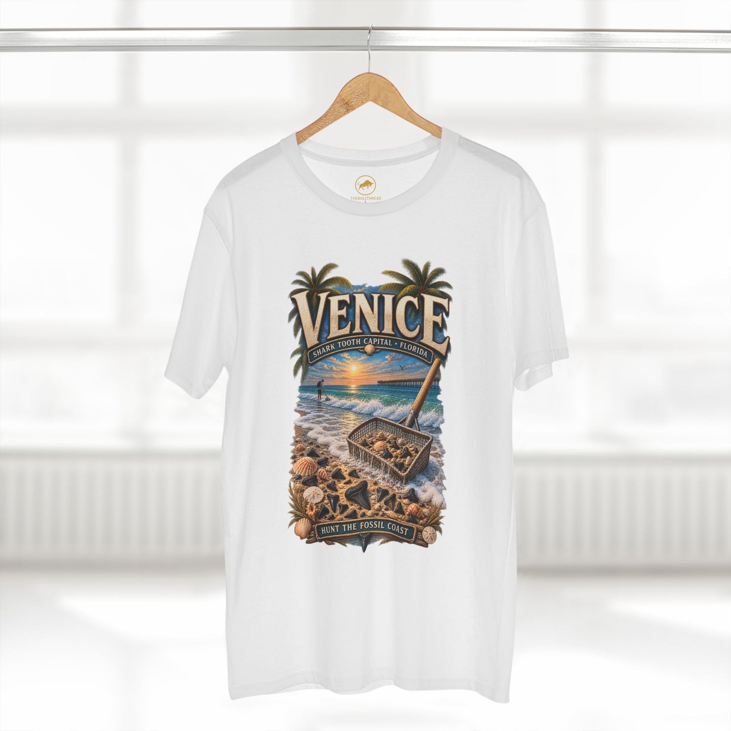 Venice Florida Shark Tooth Hunting Shirt, Shark Tooth Capital Tee, Fossil Hunter Beach T-Shirt, Gulf Coast Florida Souvenir