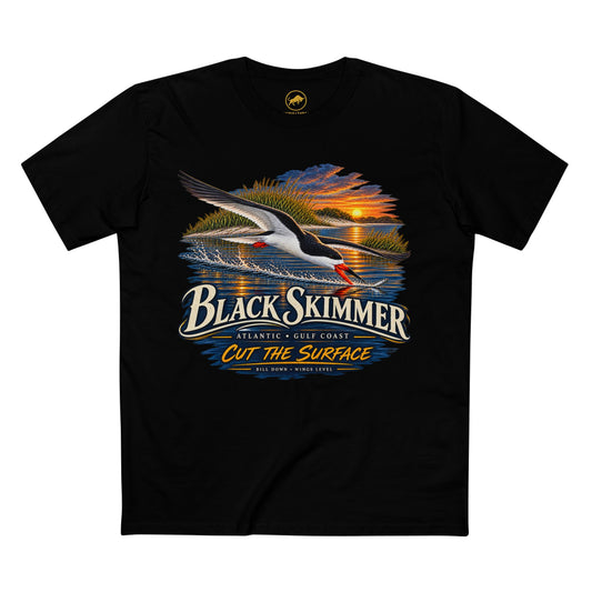 Black Skimmer Bird T-Shirt, Atlantic Gulf Coast Coastal Birding Tee, Rynchops niger.