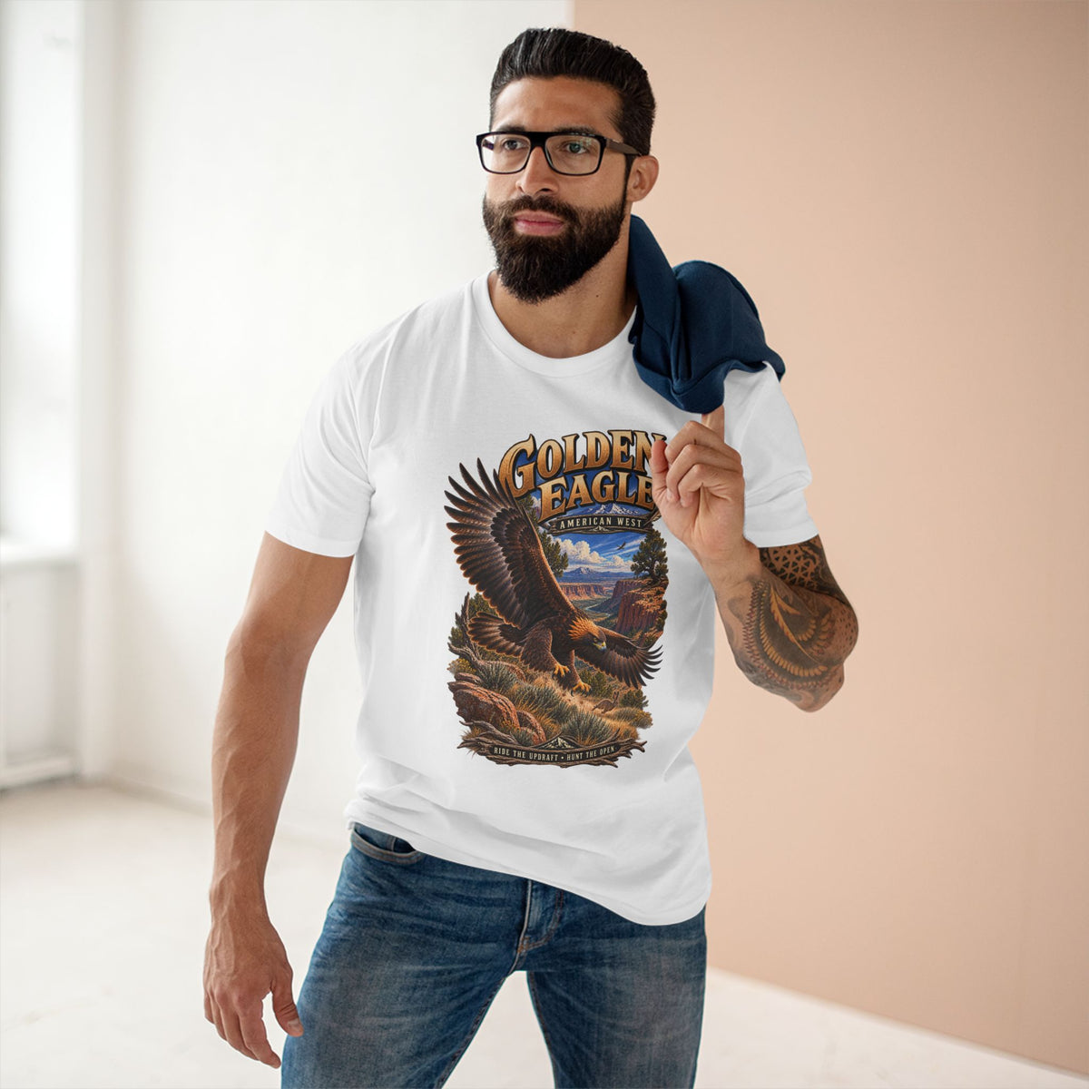 Golden Eagle Shirt, American West Wildlife Tee, Western Bird of Prey Graphic T-Shirt, Raptor Nature Gift.