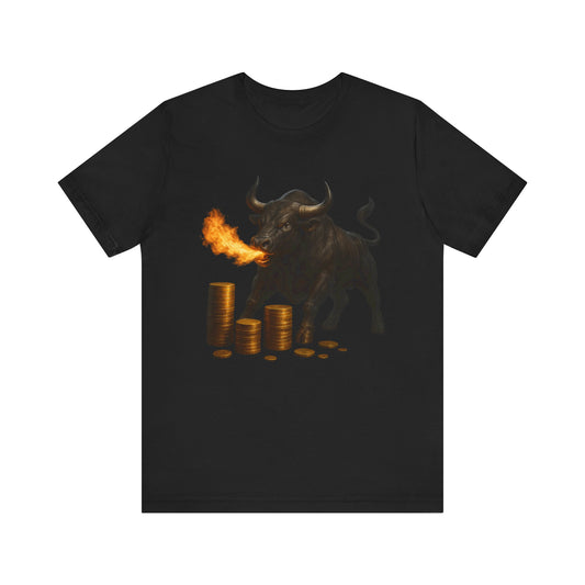 Fire Breathing Bull Shirt - Motivational Unstoppable Force Tee | Powerful Wealth Mindset Streetwear by TheBullThread