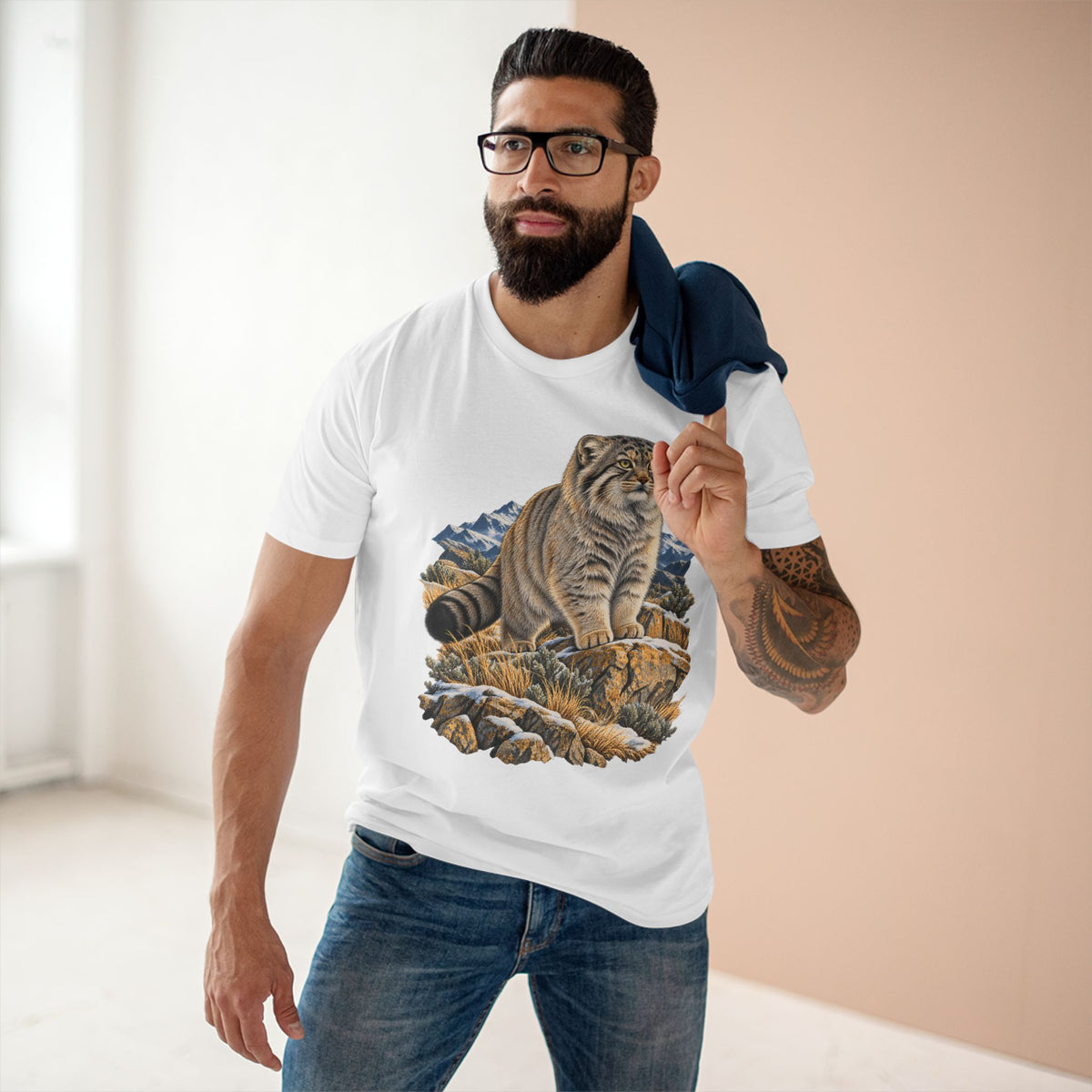 Pallas's Cat Shirt, Manul Central Asian Wildlife Tee, Wild Cat Lover Gift.