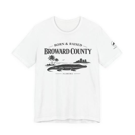 Broward County Born & Raised Shirt, South Florida Coastal Tee, 954 Florida Local Shirt, Fort Lauderdale Beach T-Shirt, Minimalist White Tee.