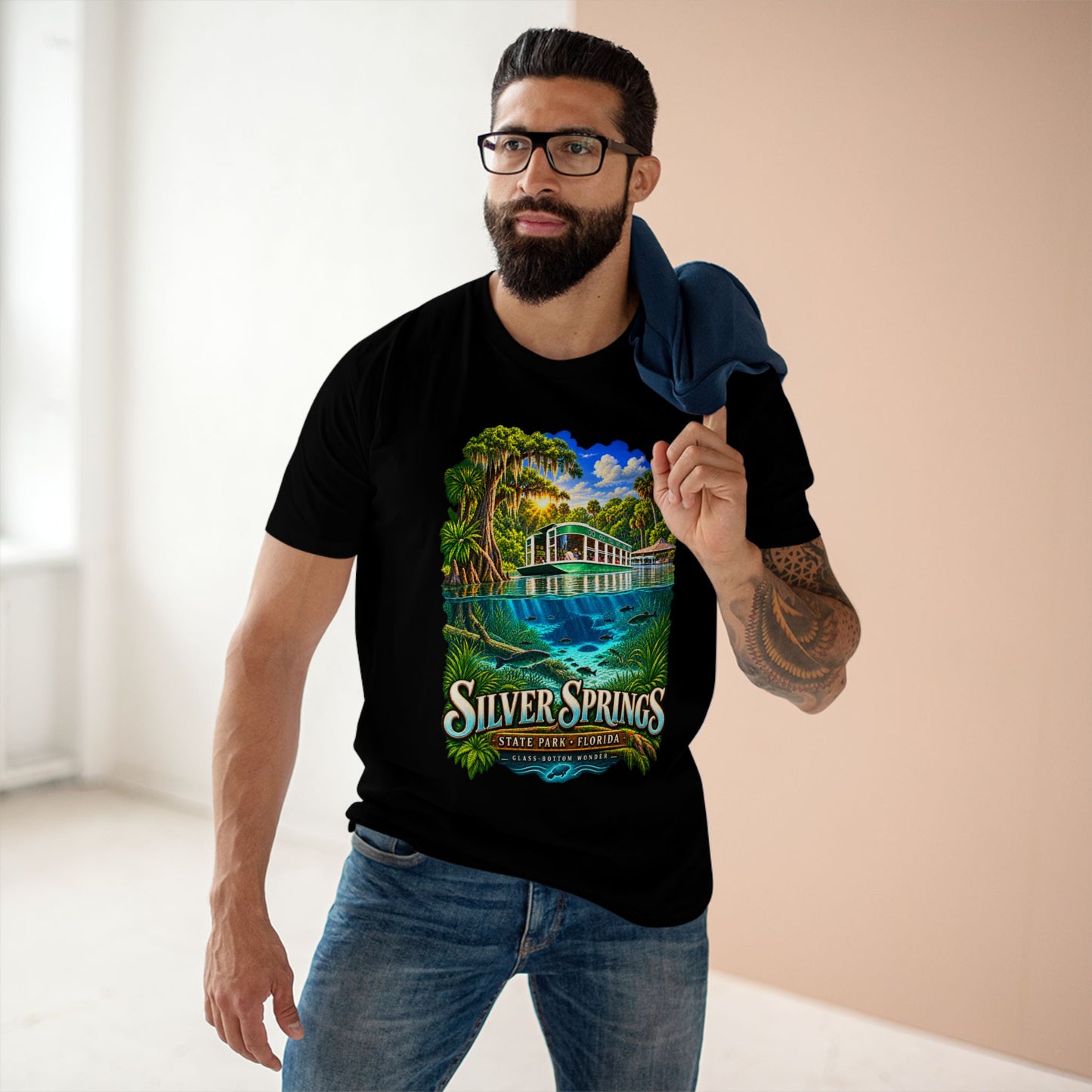 Silver Springs State Park Shirt, Vintage Florida Glass-Bottom Boat Graphic Tee.