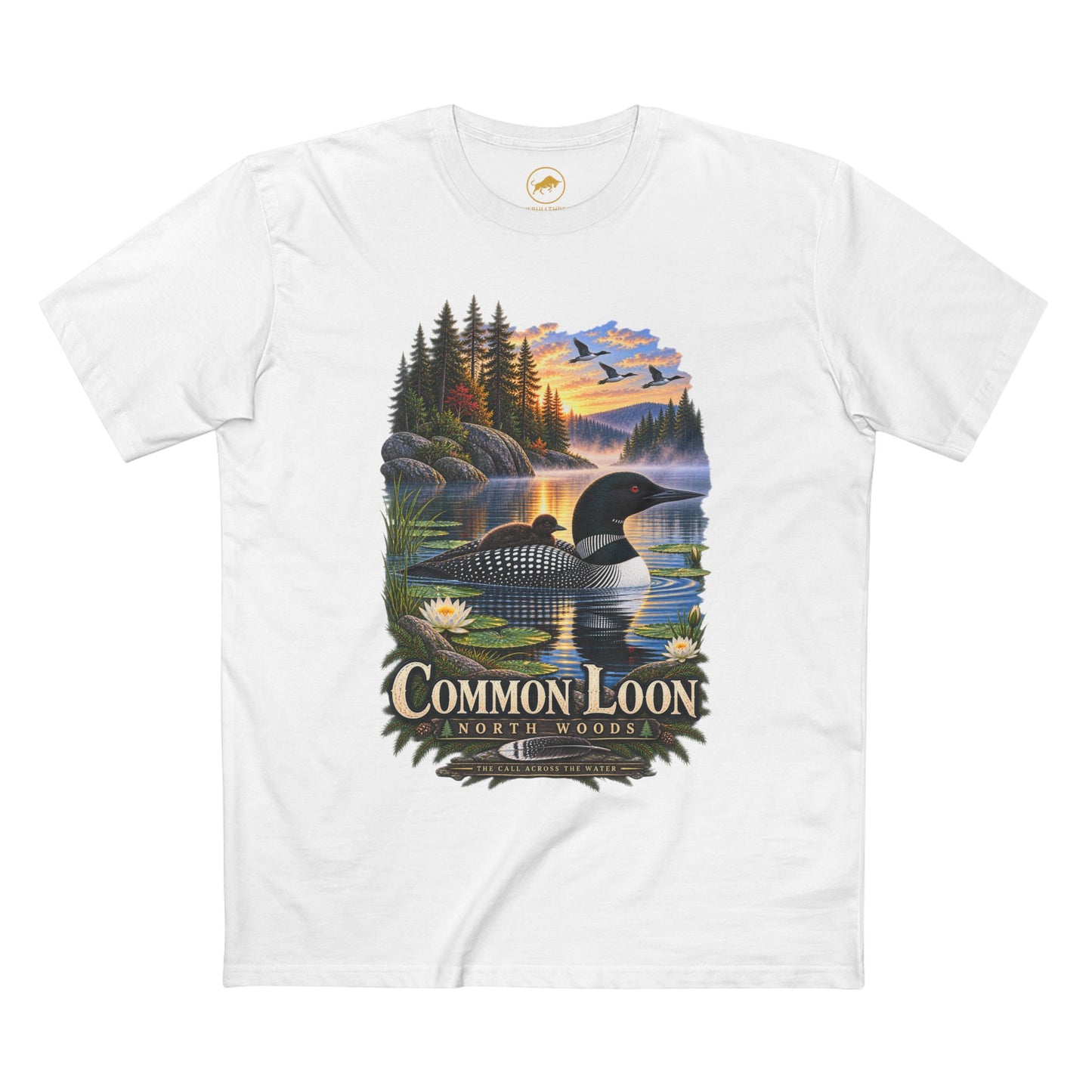 Common Loon Shirt, North Woods Lake Life Tee, Vintage Birding Wildlife Graphic.