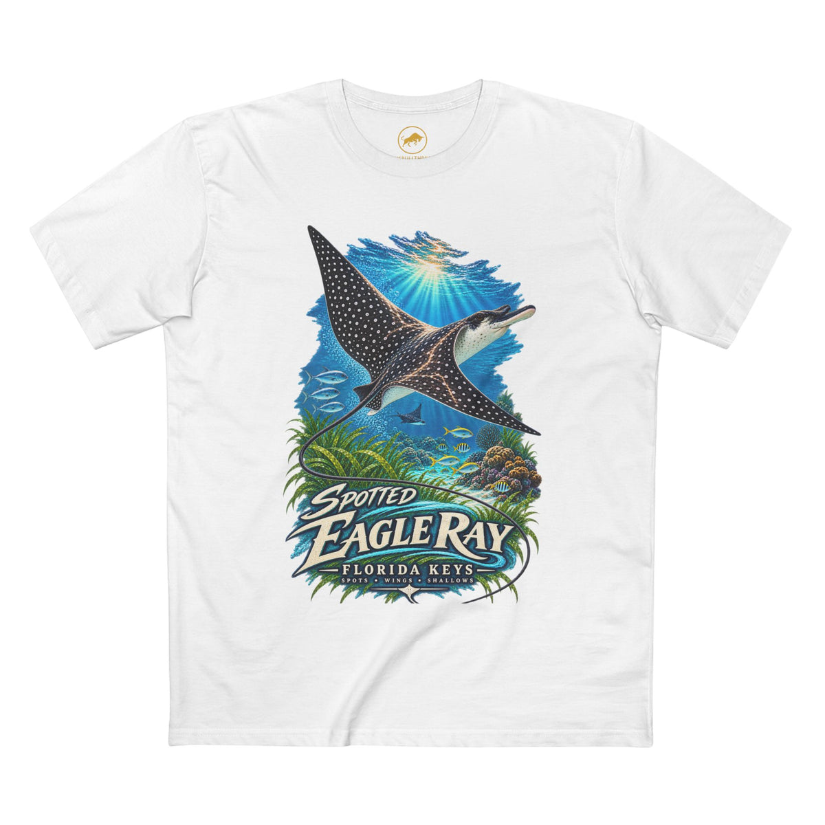 Spotted Eagle Ray Shirt, Florida Keys Marine Wildlife T-Shirt, Scuba Diving Ocean Tee.