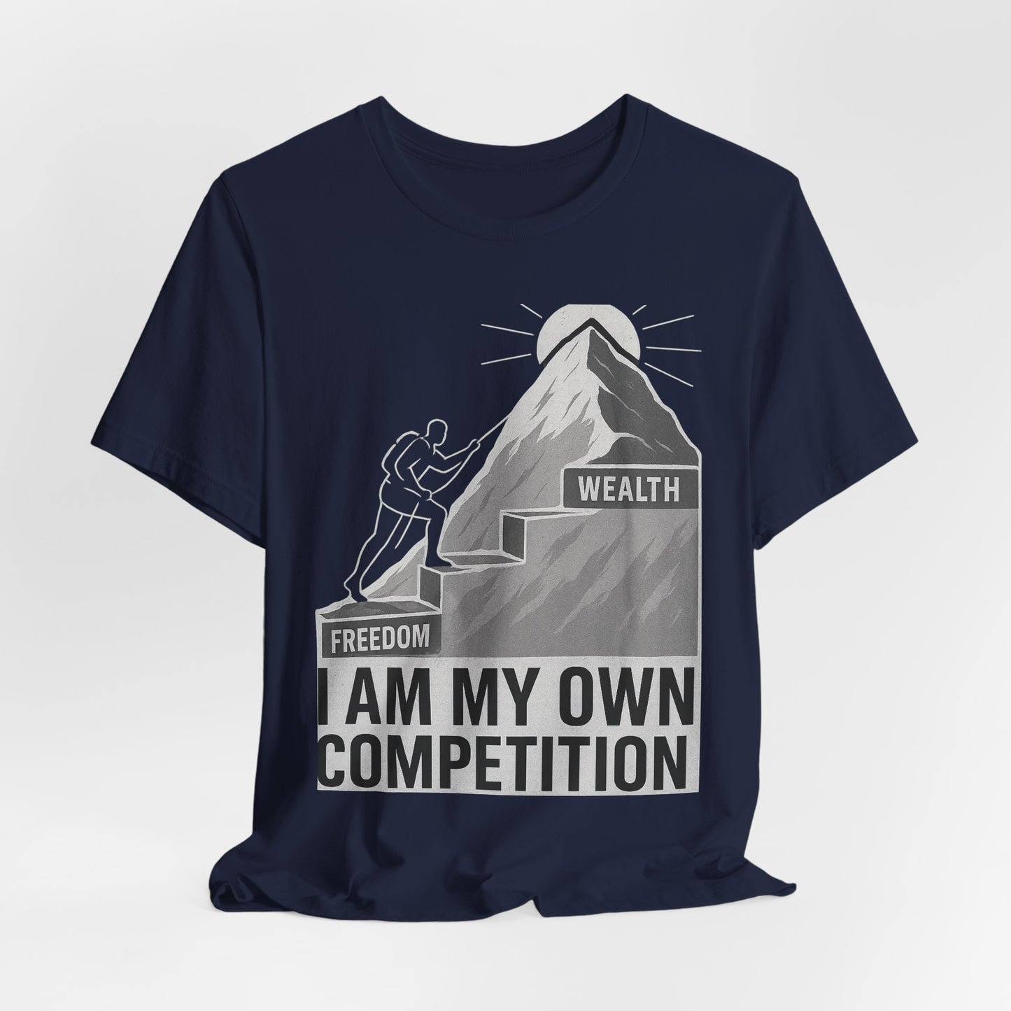 Premium Motivational T-Shirt – I Am My Own Competition Climbing Design by TheBullThread