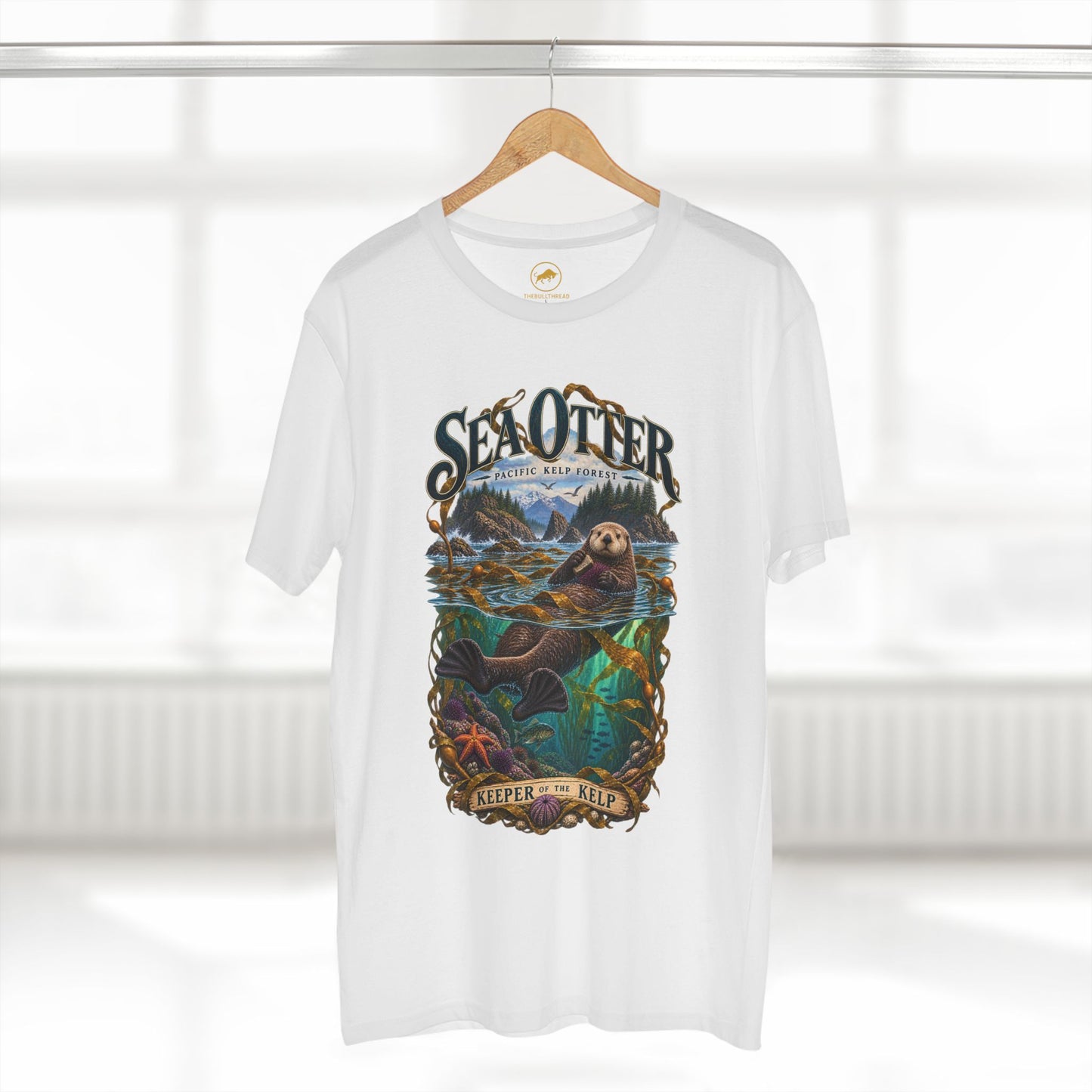 Sea Otter Shirt, Kelp Forest Wildlife Tee, Pacific Coast Marine Biology Gift, Ocean Animal Nature Lover Graphic T-Shirt