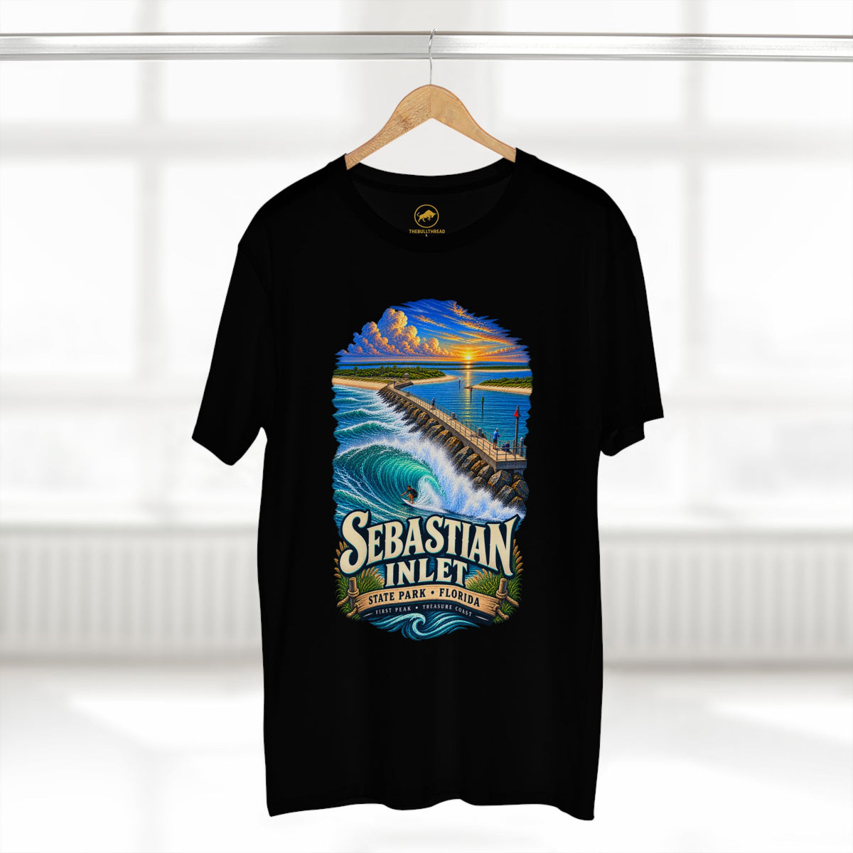 Sebastian Inlet State Park Shirt, Florida Surf & Fishing Tee, First Peak North Jetty, Treasure Coast Beach T-Shirt
