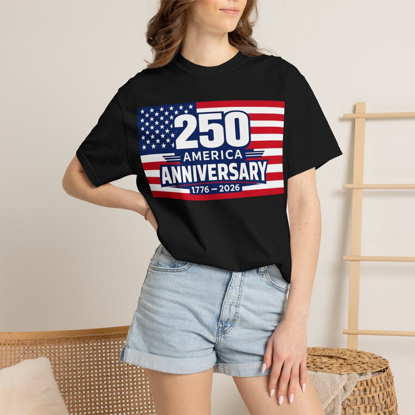 Black USA 250 Anniversary Premium Shirt, America 250 T Shirt, Black Shirt, 1776 2026 Anniversary, American Flag, Comfort Colors 1717.