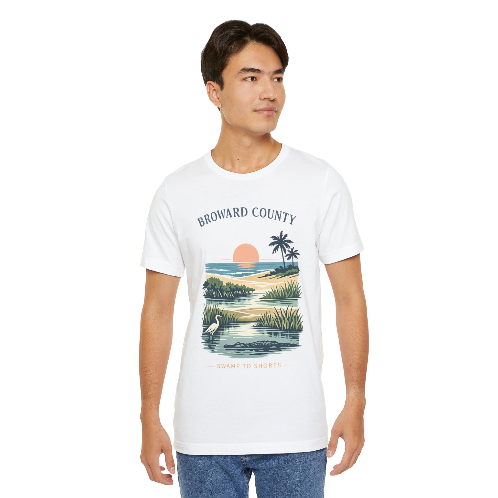 Broward County Florida Shirt - Everglades to Ocean Nature Tee, South Florida Graphic T Shirt, Coastal Art Gift, Mangrove Sunset Shirt.