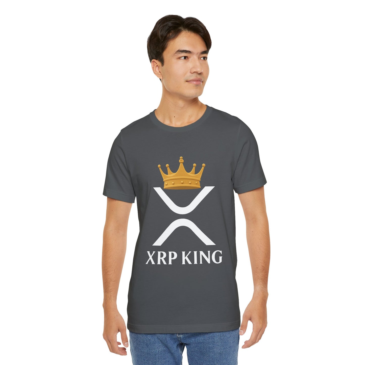 Premium XRP Crypto T-Shirt - XRP King Crowned Royalty Design by TheBullThread