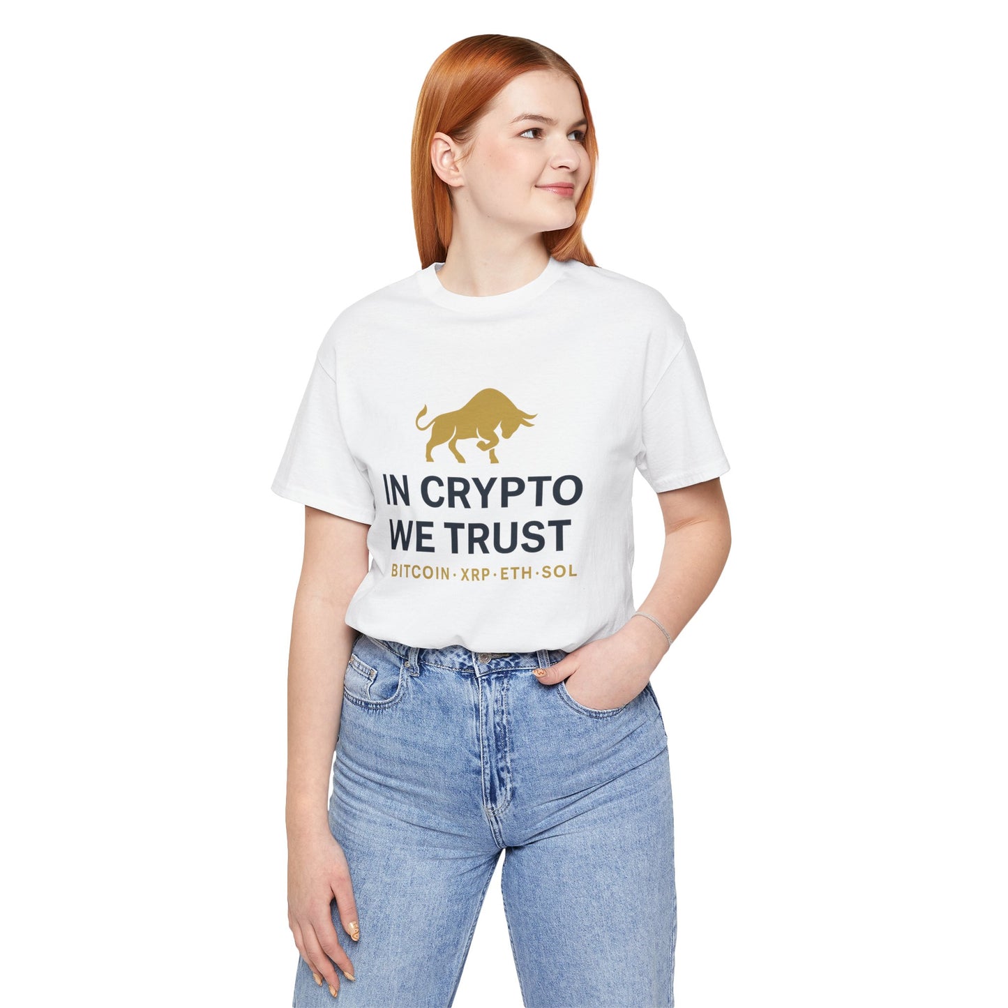 In Crypto We Trust - Premium Bitcoin XRP ETH SOL Bull Shirt.