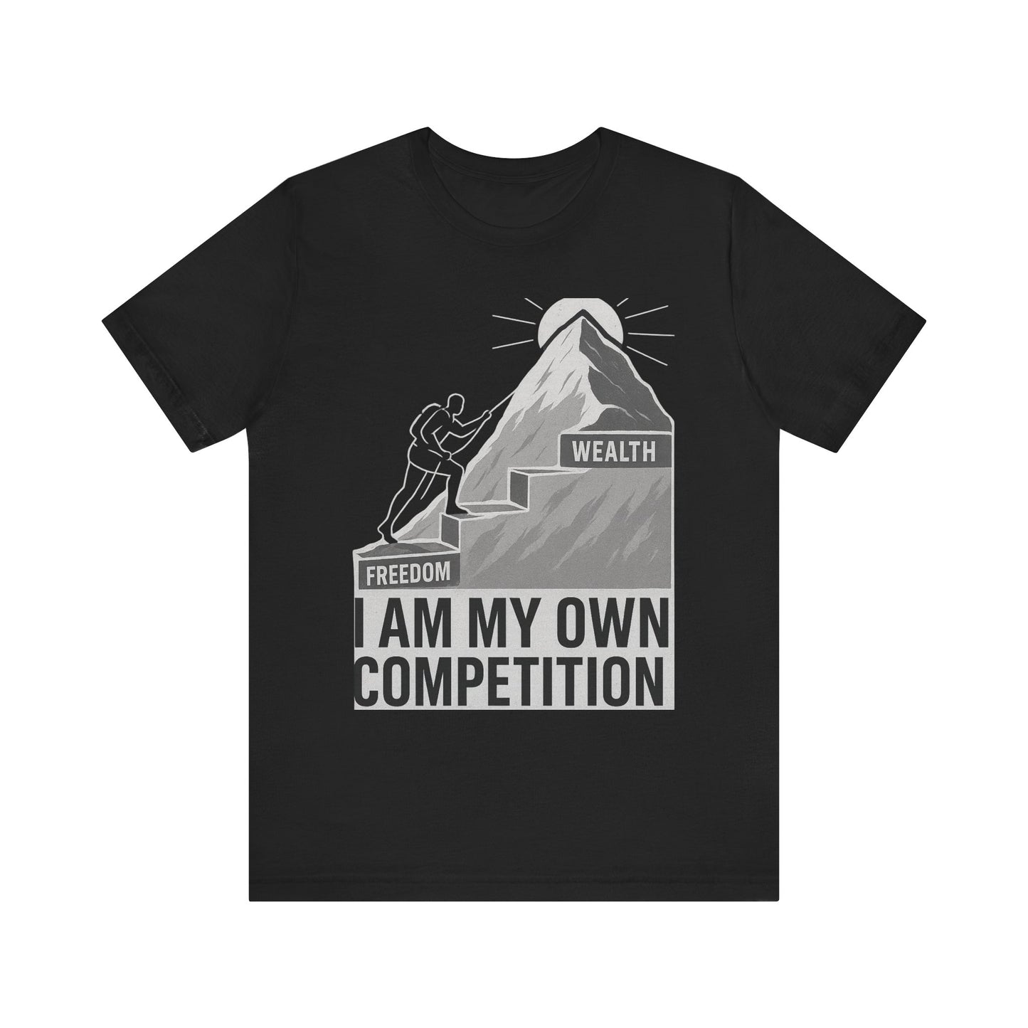 Premium Motivational T-Shirt – I Am My Own Competition Climbing Design by TheBullThread