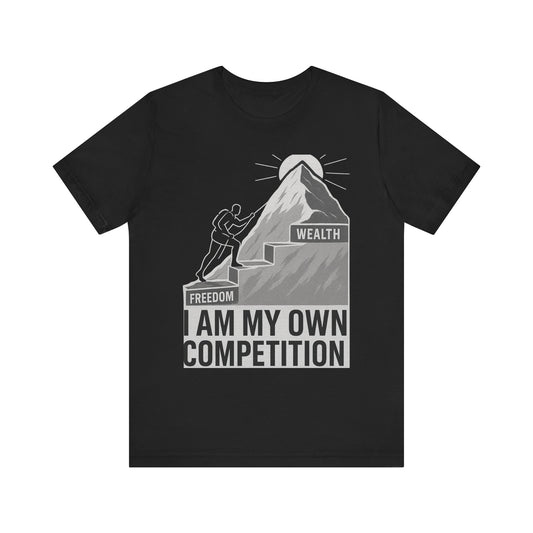 Premium Motivational T-Shirt – I Am My Own Competition Climbing Design by TheBullThread