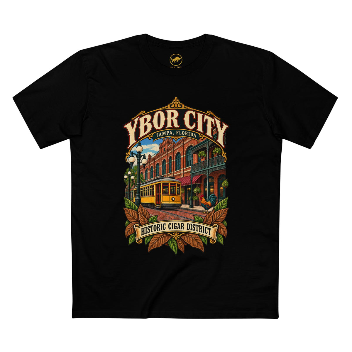 Ybor City Shirt, Historic Tampa Florida Cigar District Streetcar and Brick Architecture Tee.