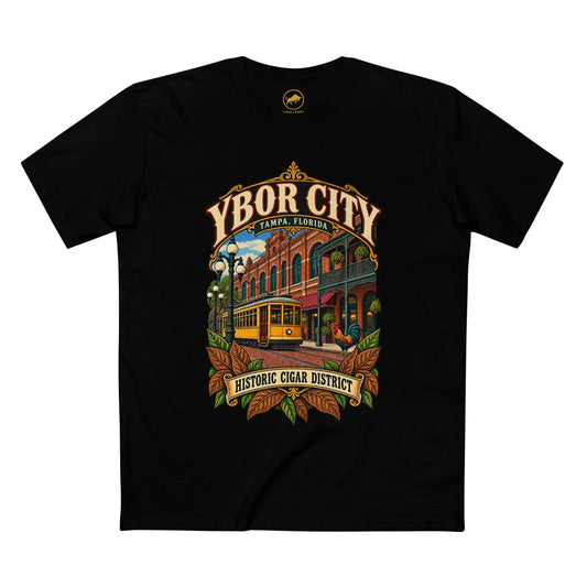 Ybor City Shirt, Historic Tampa Florida Cigar District Streetcar and Brick Architecture Tee.