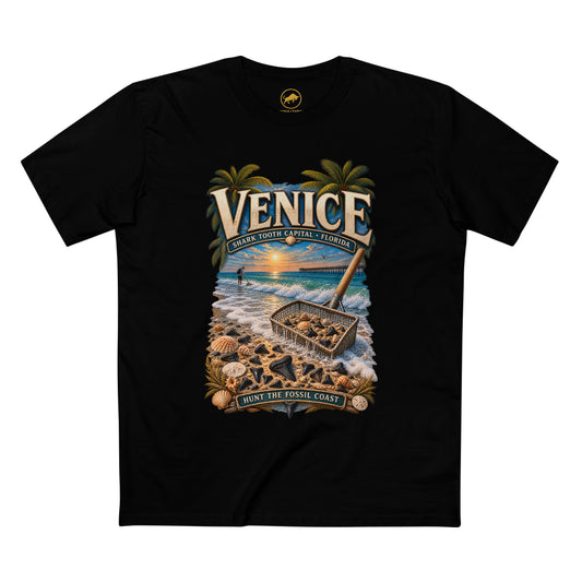 Venice Florida Shark Tooth Hunting Shirt, Shark Tooth Capital Tee, Fossil Hunter Beach T-Shirt, Gulf Coast Florida Souvenir